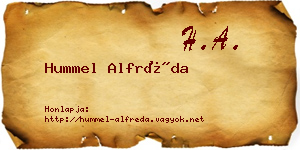 Hummel Alfréda névjegykártya